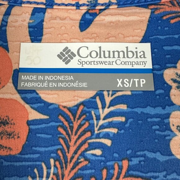 Columbia PFG Dress Womens XS Tank Style Tropical Print Stretch Knit Performance - Picture 6 of 7
